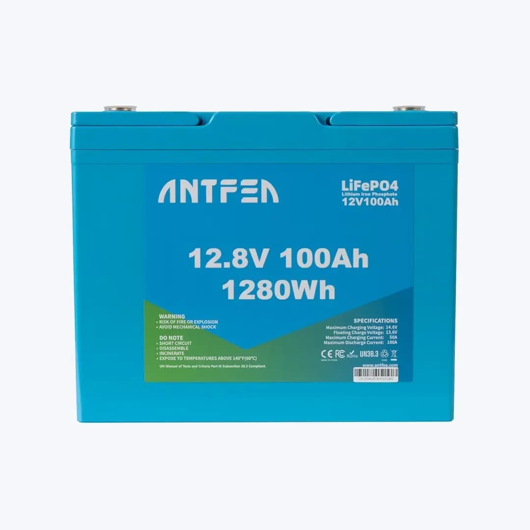 ANTFEA 12.8V (12V) 100Ah ABS Lityum Akü Akıllı Ekran Bluetooth LiFePo4