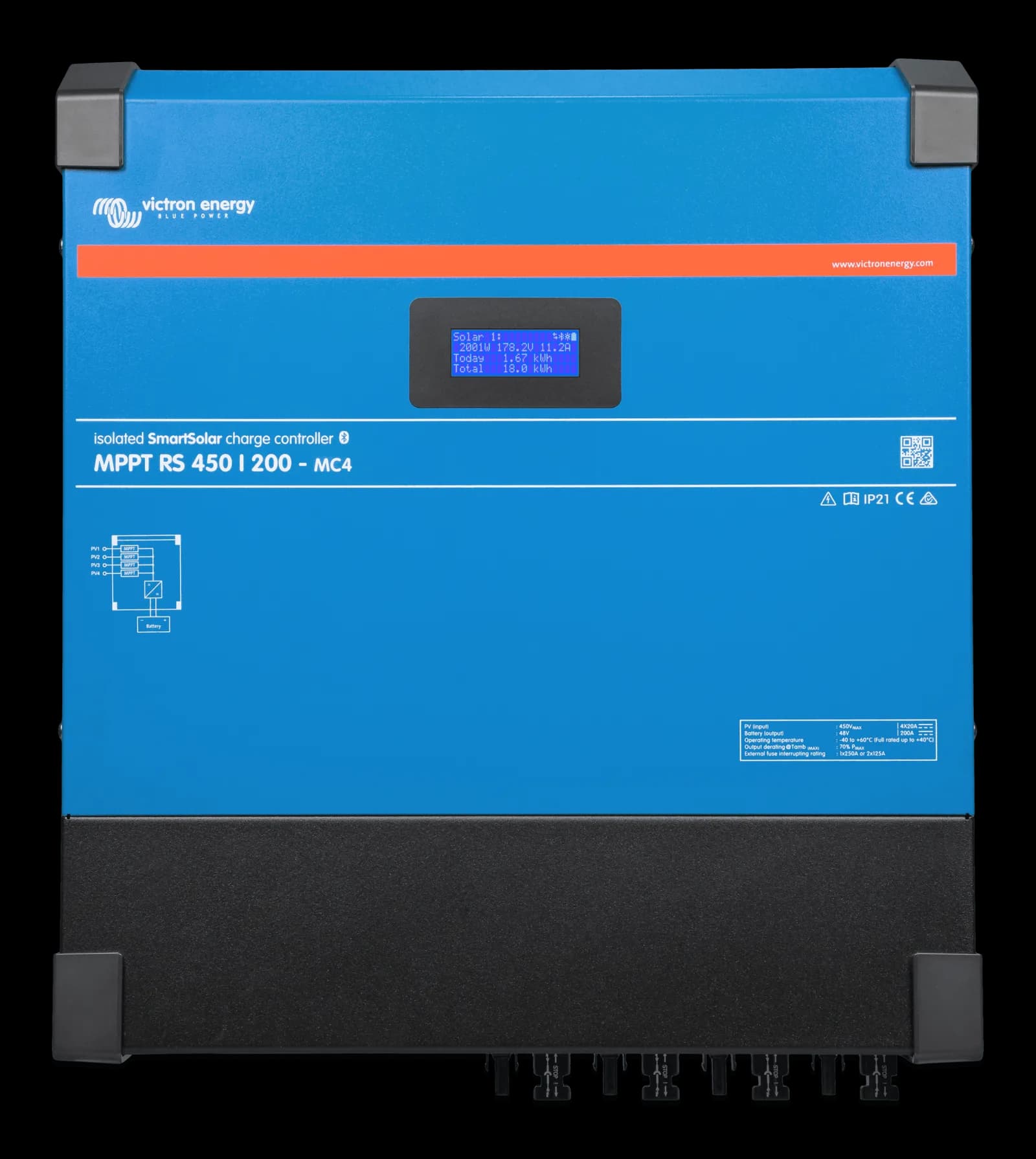 Victron Solar Şarj Kontrol Cihazı SmartSolar MPPT RS 450/200-MC4 Charge Controller (SCC145120510)